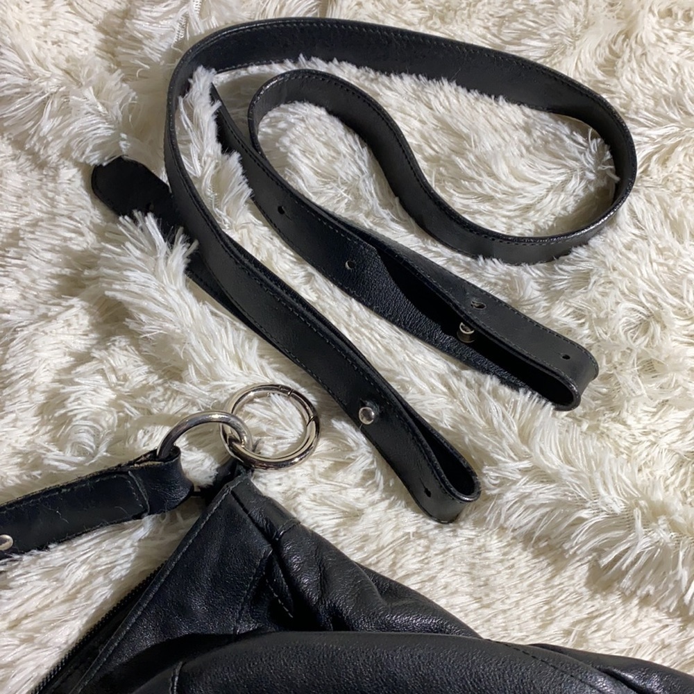FURLA ~ 2 Way ~ Soft Black Leather Hobo Bag - Picture 8 of 13